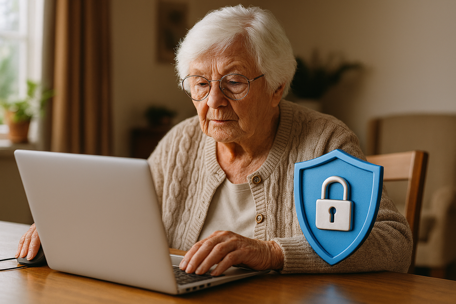 A senior citizen sit